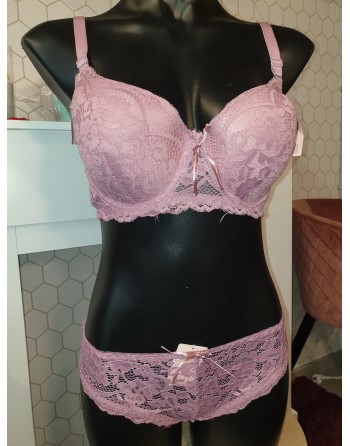Ensemble vieux rose bonnet...