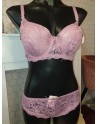 Ensemble vieux rose bonnet 110E soutien-gorge + culotte