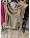 Pull beige col bateau