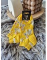 Chaussette funnyPair courte jaune lapin