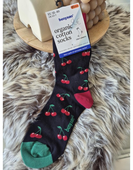 Chaussettes haute cerise Coton Bio BENY-052