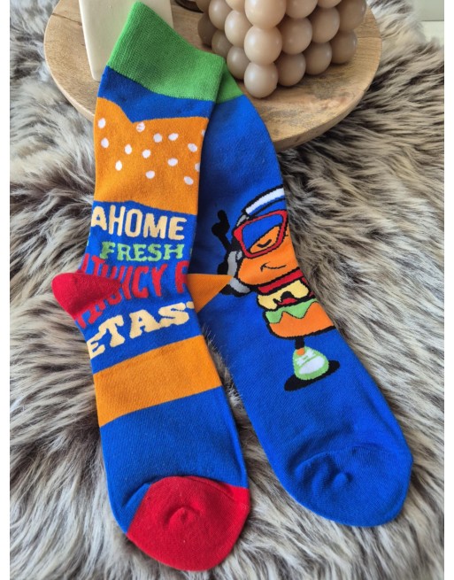 Chaussette hola Olivia Dépareillés burger qui dance