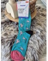 Chaussettes haute flamant rose  Coton Bio BENY-045