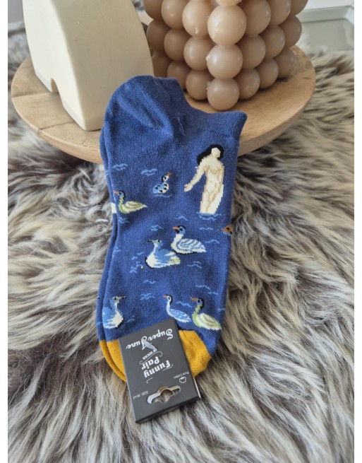 Chaussette funnyPair courte cygne