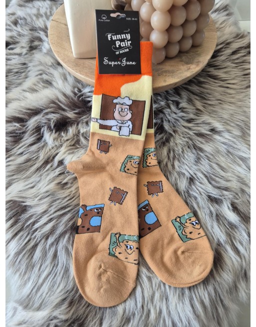 Chaussette funnyPair haute biscuits