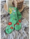 Chaussette funnyPair haute verte arc en ciel