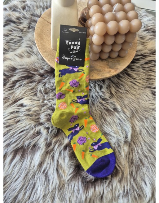Chaussette funnyPair haute lapins