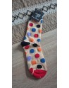 Chaussette funnyPair haute pois multicolore