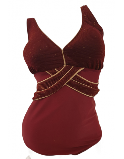 Maillot de bain grande taille bordeau