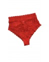 Tanga taille haute en dentelle rouge