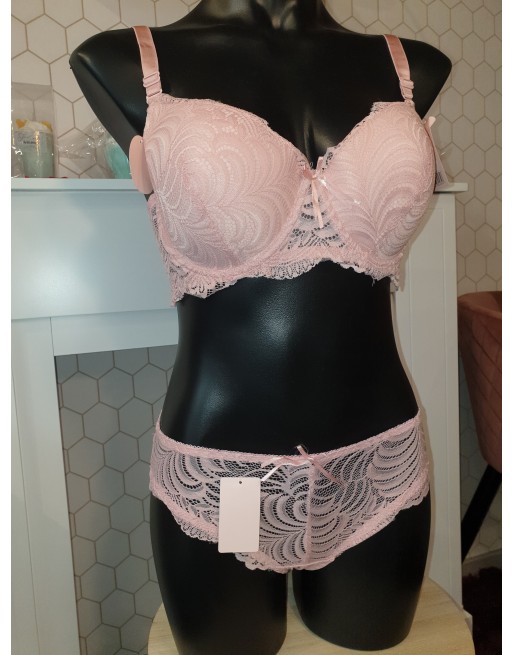 Ensemble rose bonnet D soutien-gorge + culotte