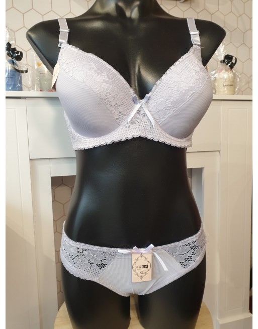 Ensemble lavande bonnet E  soutien-gorge +culotte