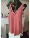 Top bretelle large en dentelle grande taille
