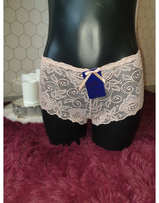 Shorty en dentelle nude