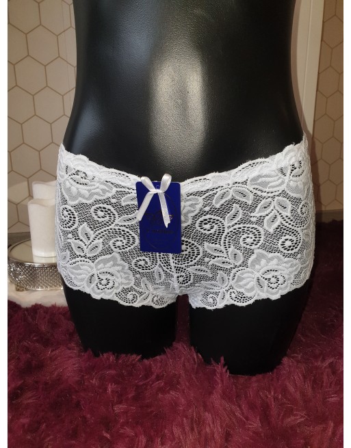 Shorty en dentelle blanc