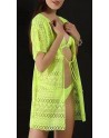 Tunique de plage en dentelle rose fluo