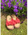 mules à neuds rouge