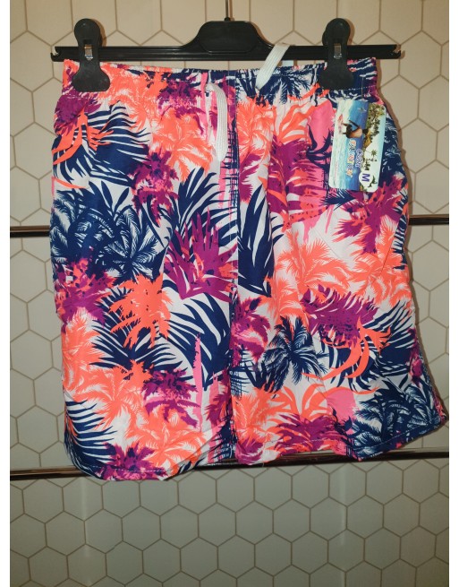 Short de bain corail fluo