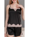 Pyjama Top et short en satin noir