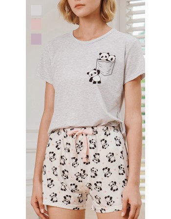 Pyjama fille panda rose
