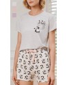 Pyjama fille panda gris