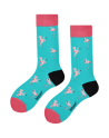 Chaussettes haute flamant rose  Coton Bio BENY-045