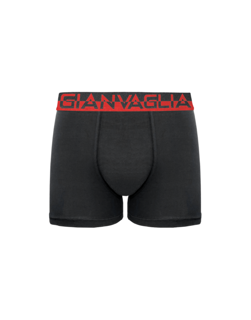 Boxer Homme en Coton GIANVAGLIA® Deluxe noir/rouge