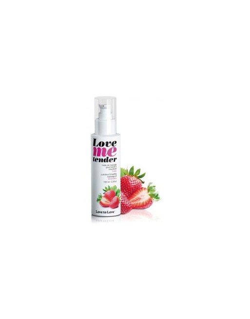 Huile de massage Love Me Tender saveur Fraise - 100 ml