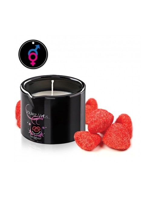 Bougie de massage voulez-vous comestible fraise Tagada
