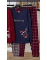Pyjama homme molletonné Noel bleu