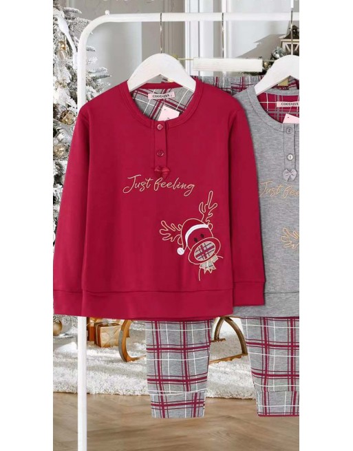 Pyjama Noël pour enfant bordeaux