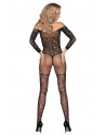 Nurya bodystocking effet body manches longues