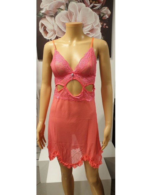 Nuisette transparente avec ouverture sous la poitrine divers couleurs