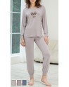 Pyjama doux intersaison taupe