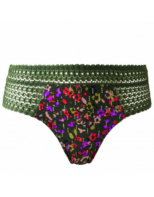 Shorty Vicky kaki fleuri de chez Morgan