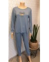 Pyjama doux intersaison bleu