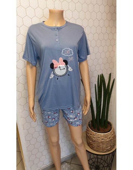 pyjama thee-shirt + short minie bleu