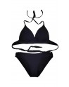 Bikini triangle à coque et culotte noir