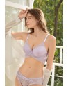 Ensemble soutien-gorge + culotte parme bonnet B - C push up parme