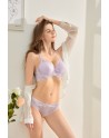 Ensemble soutien-gorge + culotte parme bonnet B - C push up parme