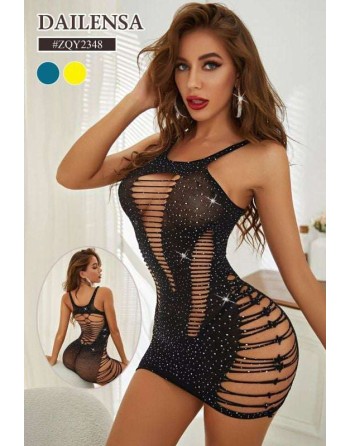 Robe sexy à strass rouge ou...