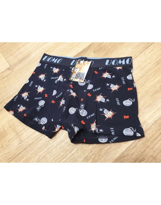 Boxer homme bombe boom bleu foncé
