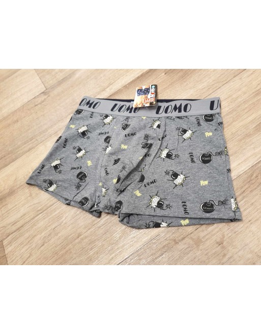 Boxer homme bombe boom gris