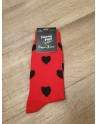 Chaussette FunnyPair haute rouge coeur noir
