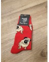 Chaussette funnyPair haute rouge carlin