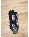 Chaussette funnyPair courte noir ananas